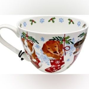 Portobello by Design NEW Puppies in Stockings Bone China Cup Made in UK
